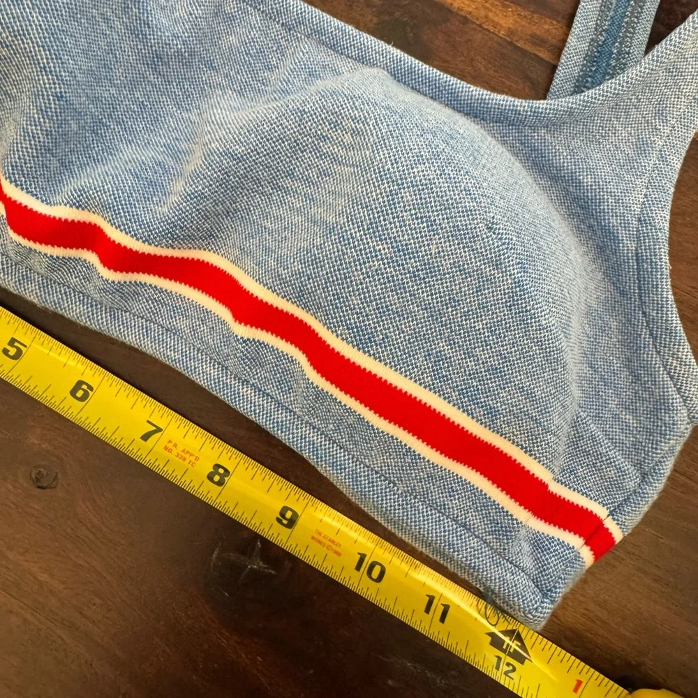 Vintage Jantzen Blue and White Knit Two Piece Swim Suit - Picture 8 of 12